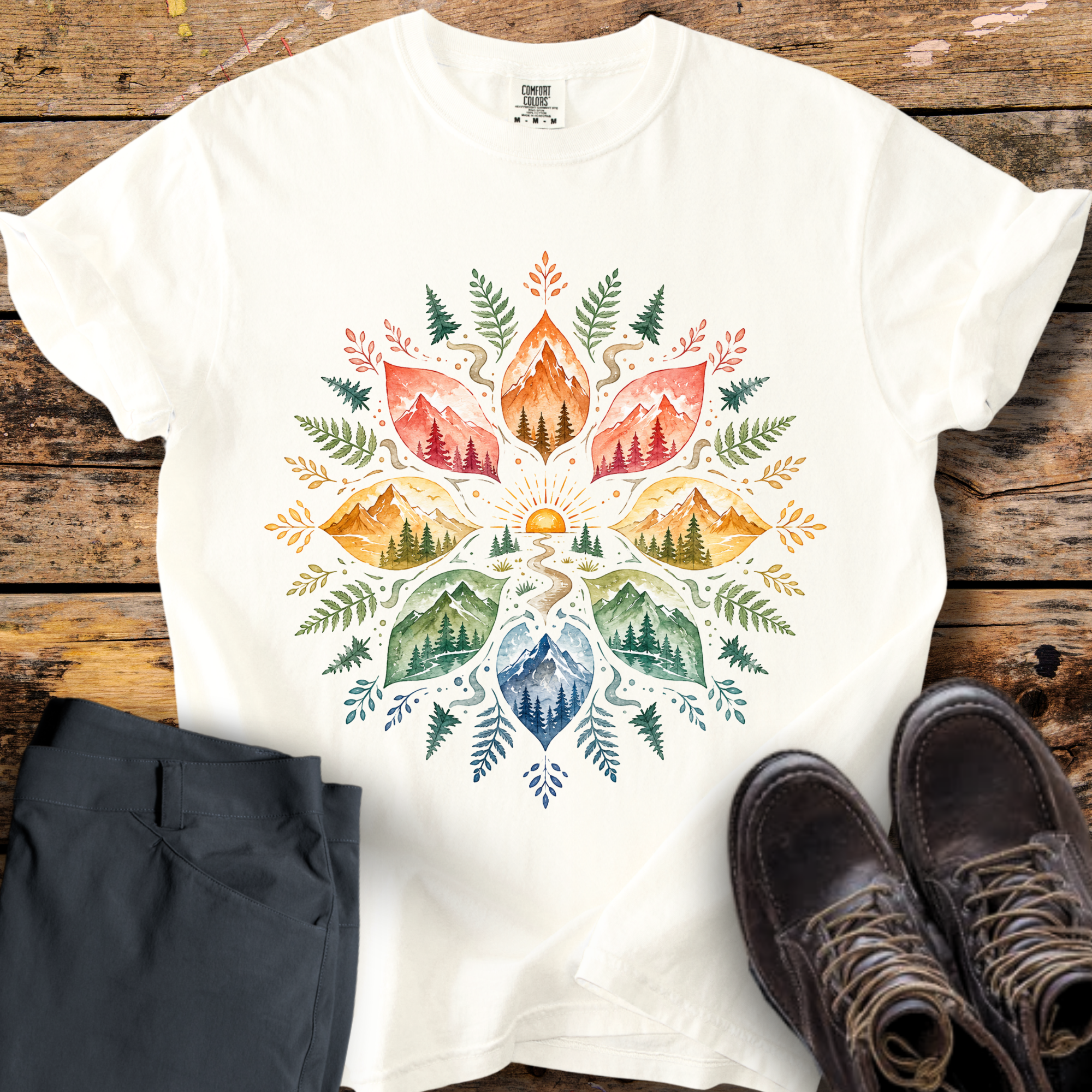 Mountain Bloom Mandala T-Shirt
