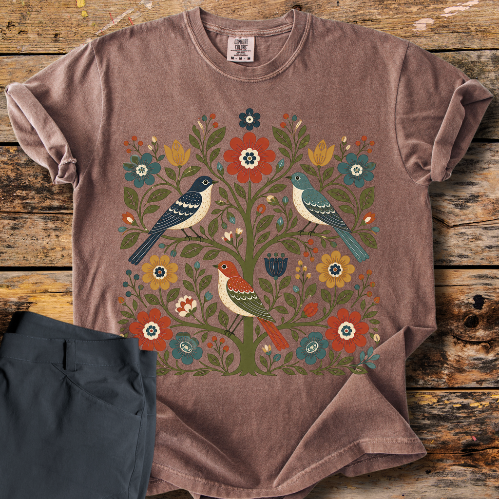 Bird Floral Tree T-Shirt