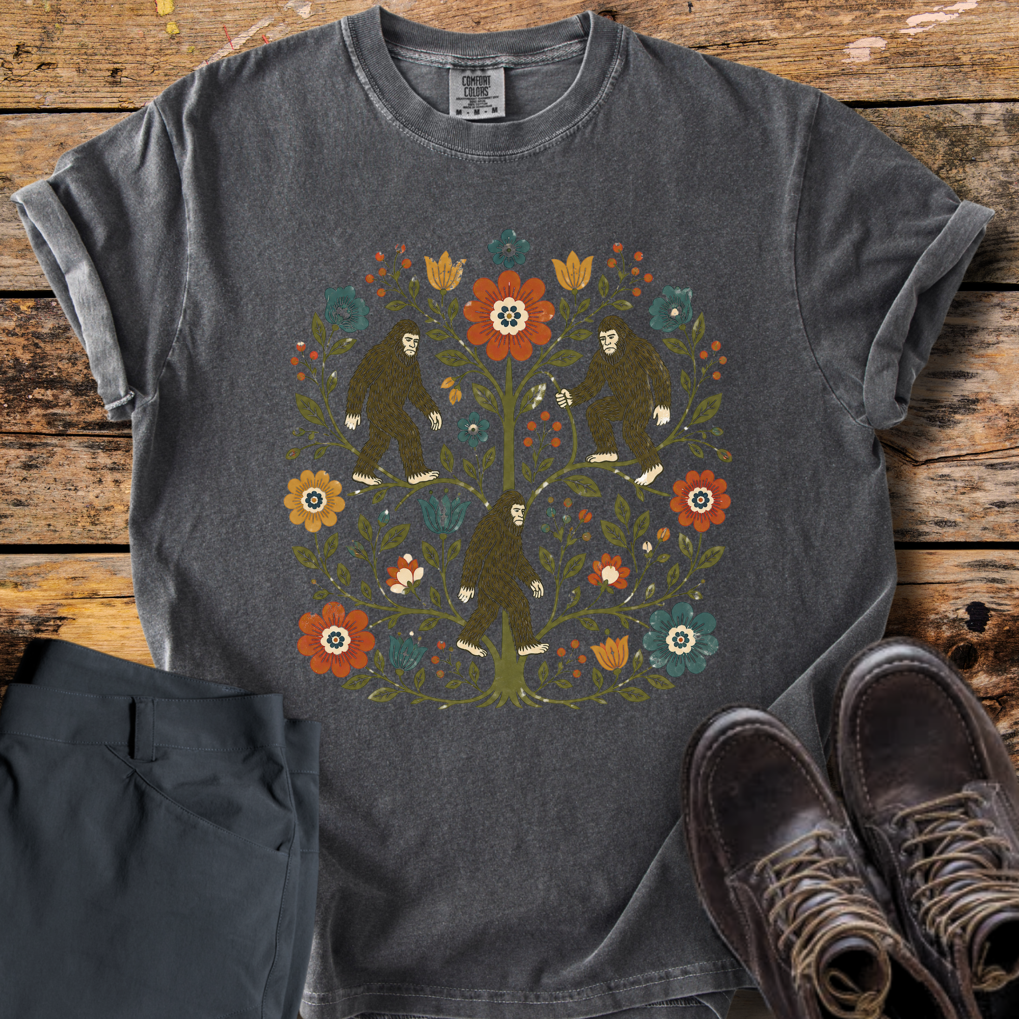Big Foot Floral Tree T-Shirt