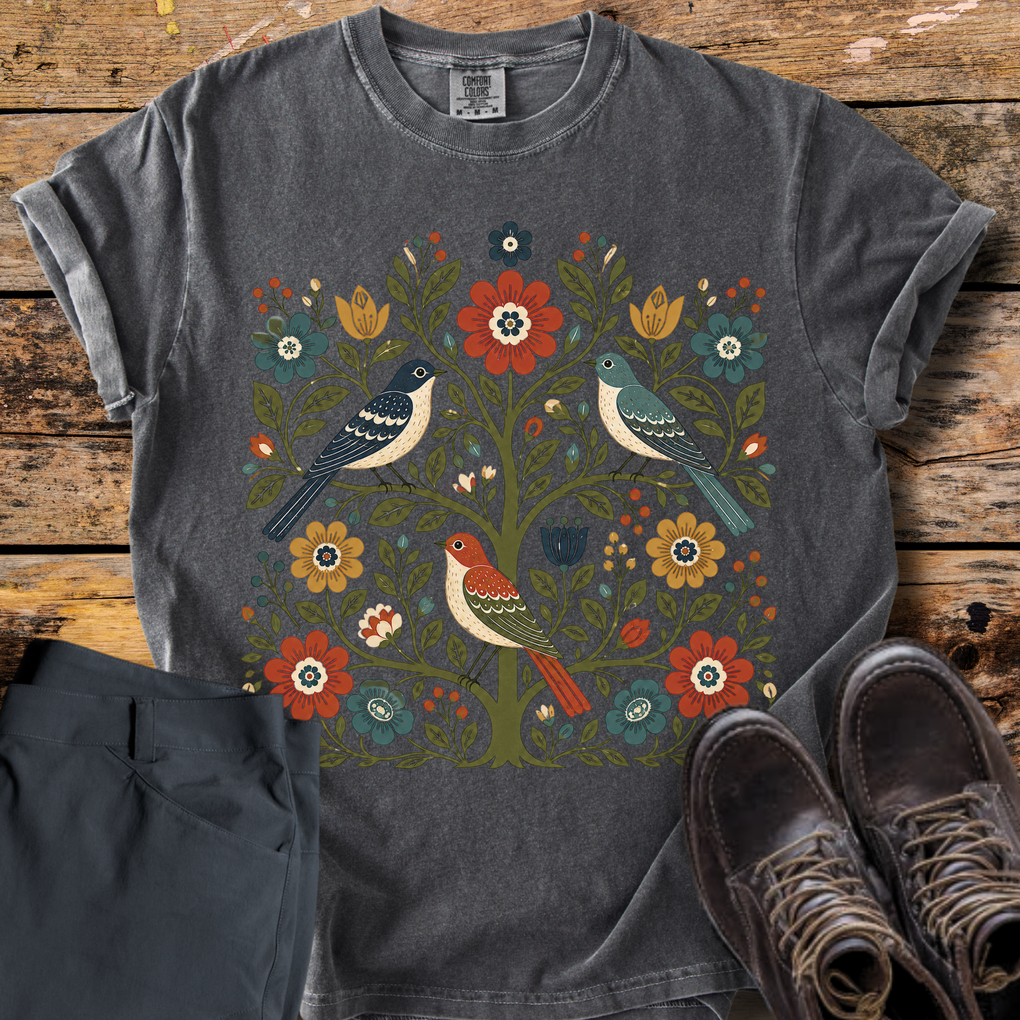 Bird Floral Tree T-Shirt