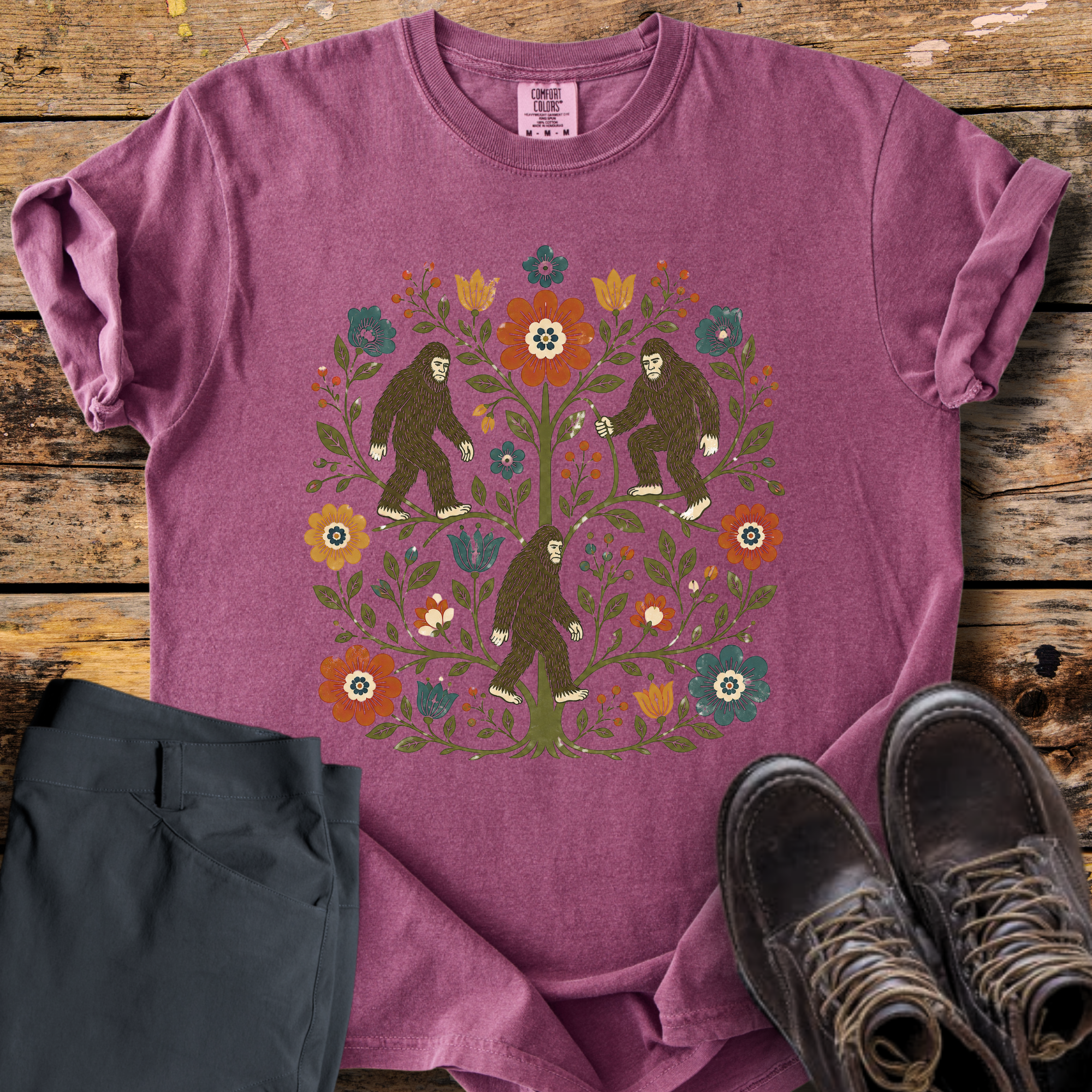 Big Foot Floral Tree T-Shirt