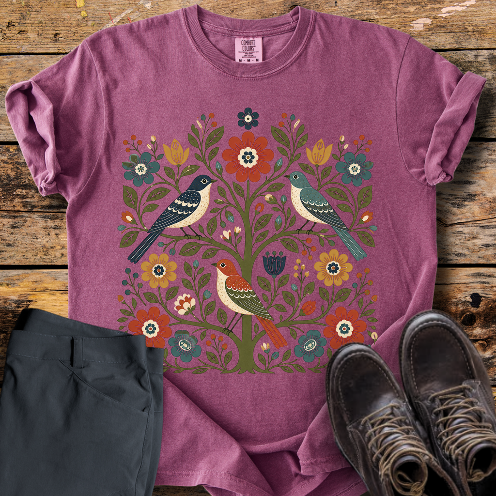 Bird Floral Tree T-Shirt