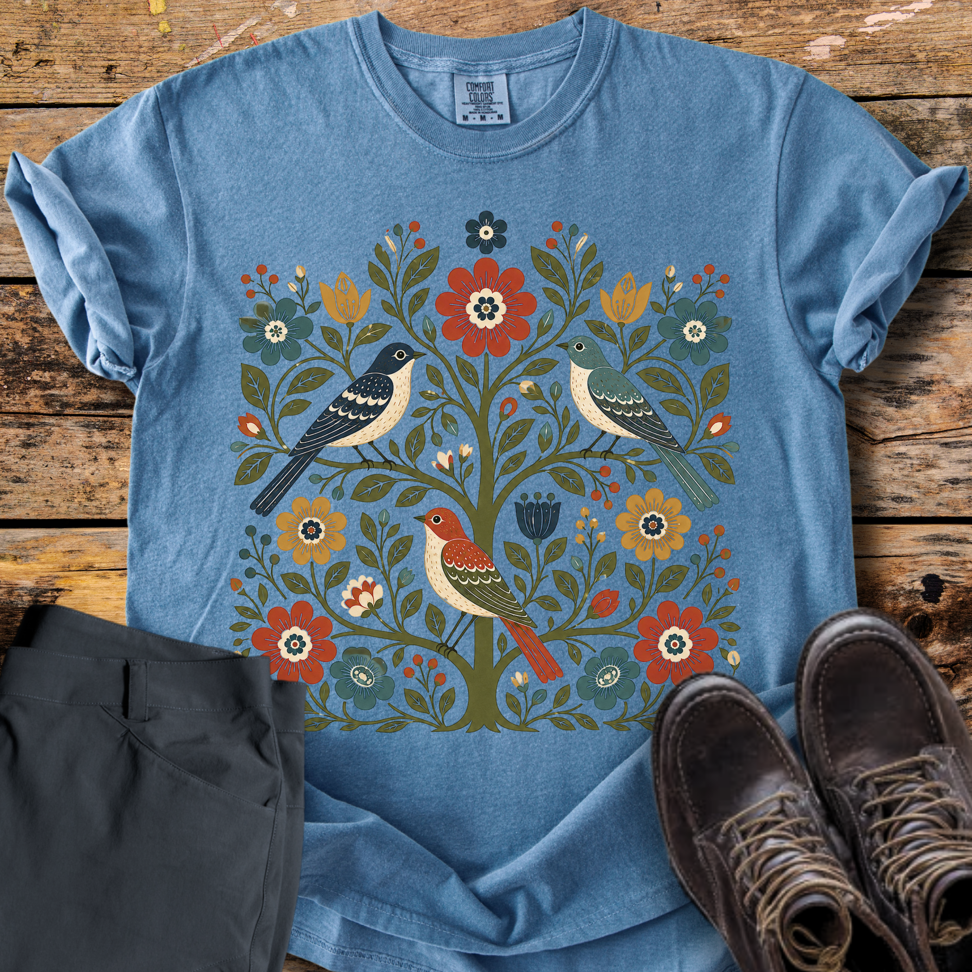 Bird Floral Tree T-Shirt
