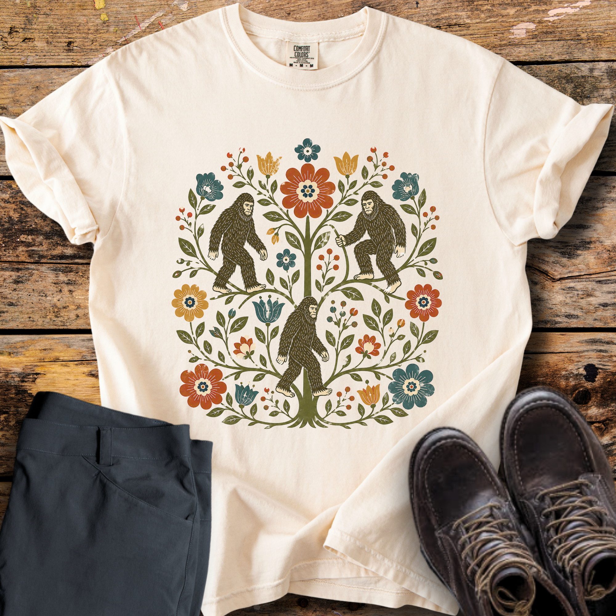 Big Foot Floral Tree T-Shirt