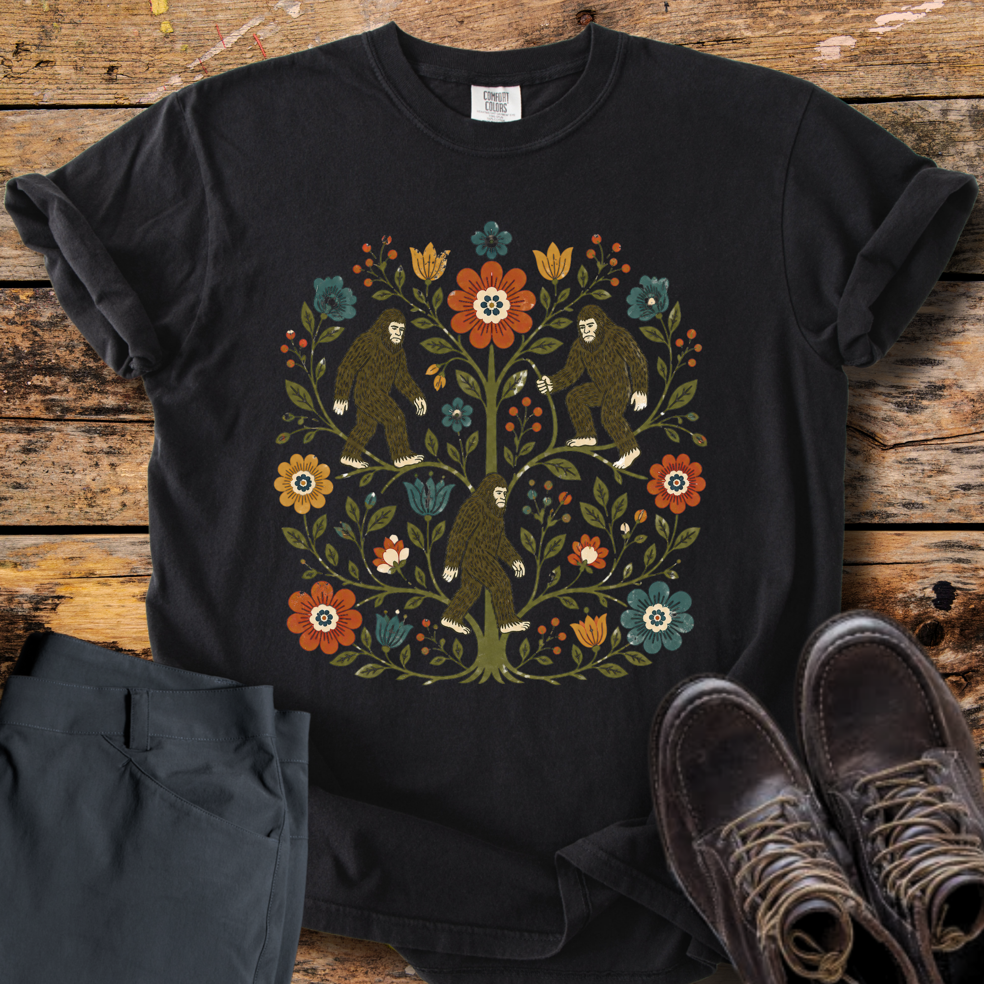 Big Foot Floral Tree T-Shirt
