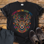 Scenic Folk Art Deer T-Shirt