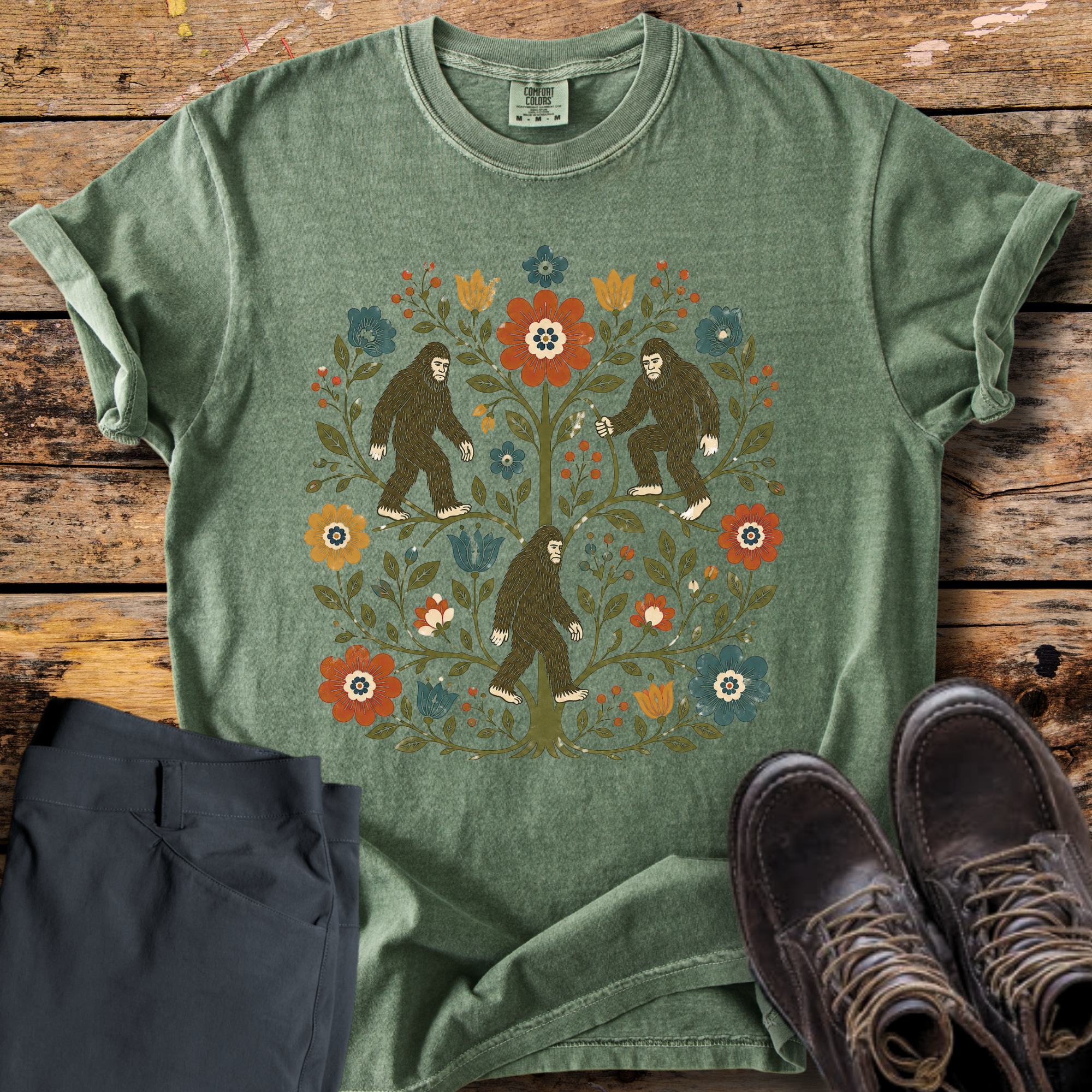 Big Foot Floral Tree T-Shirt