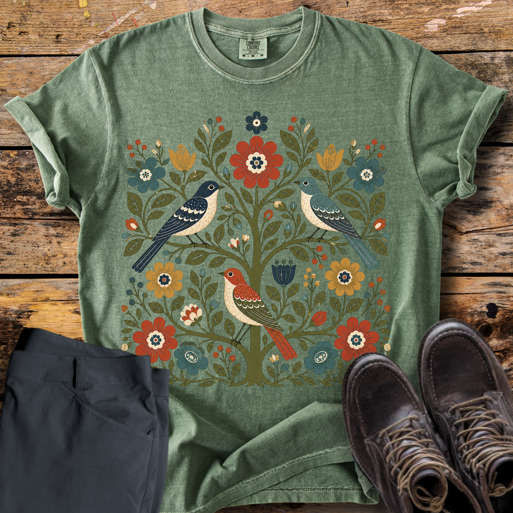 Bird Floral Tree T-Shirt