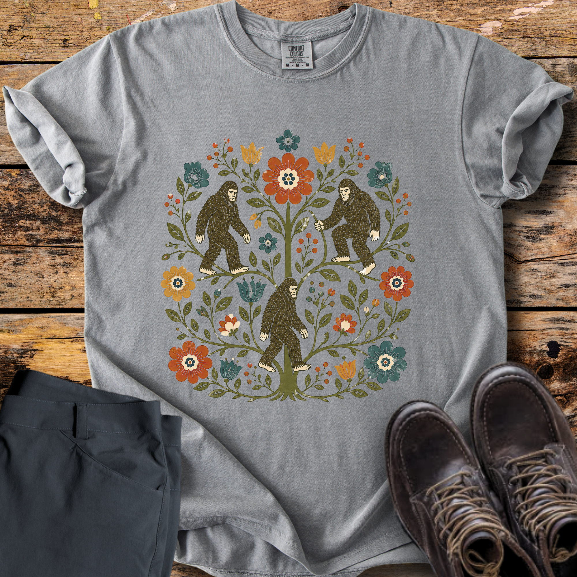 Big Foot Floral Tree T-Shirt