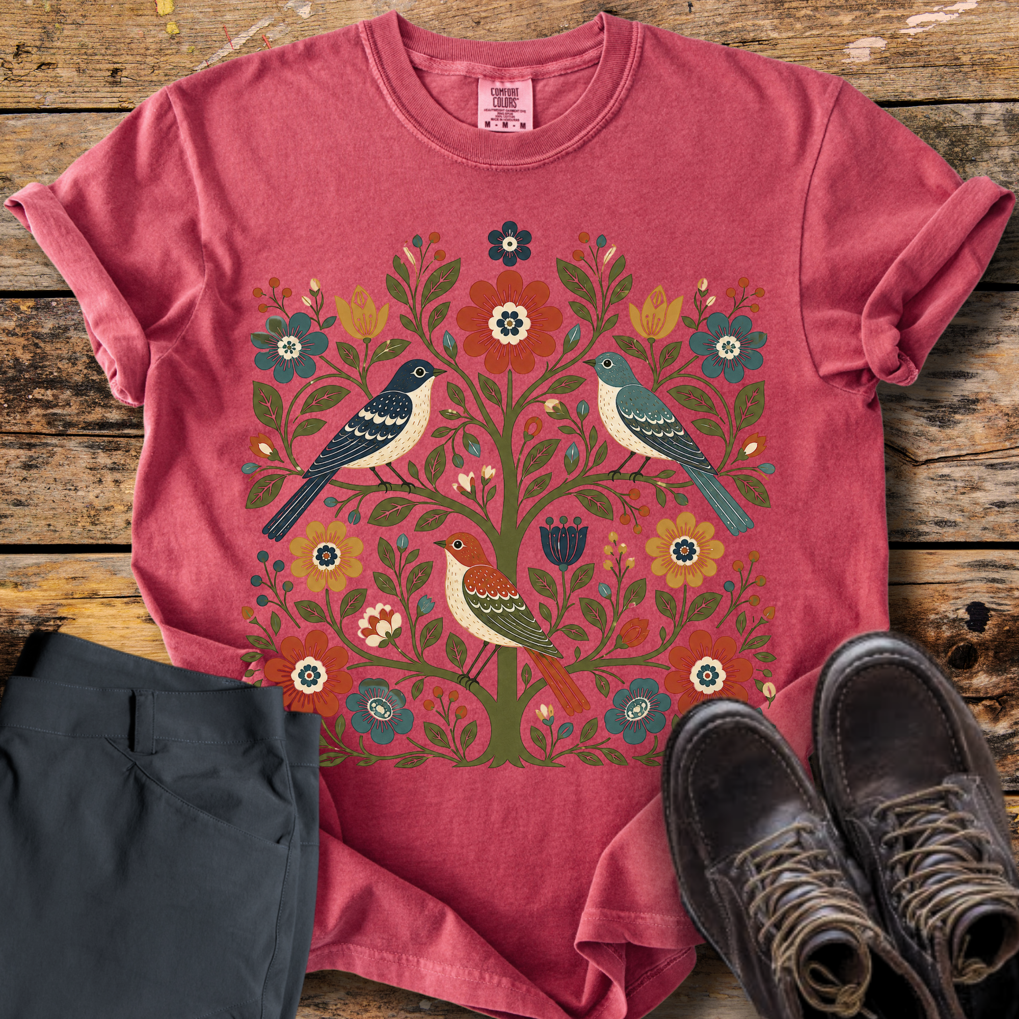 Bird Floral Tree T-Shirt