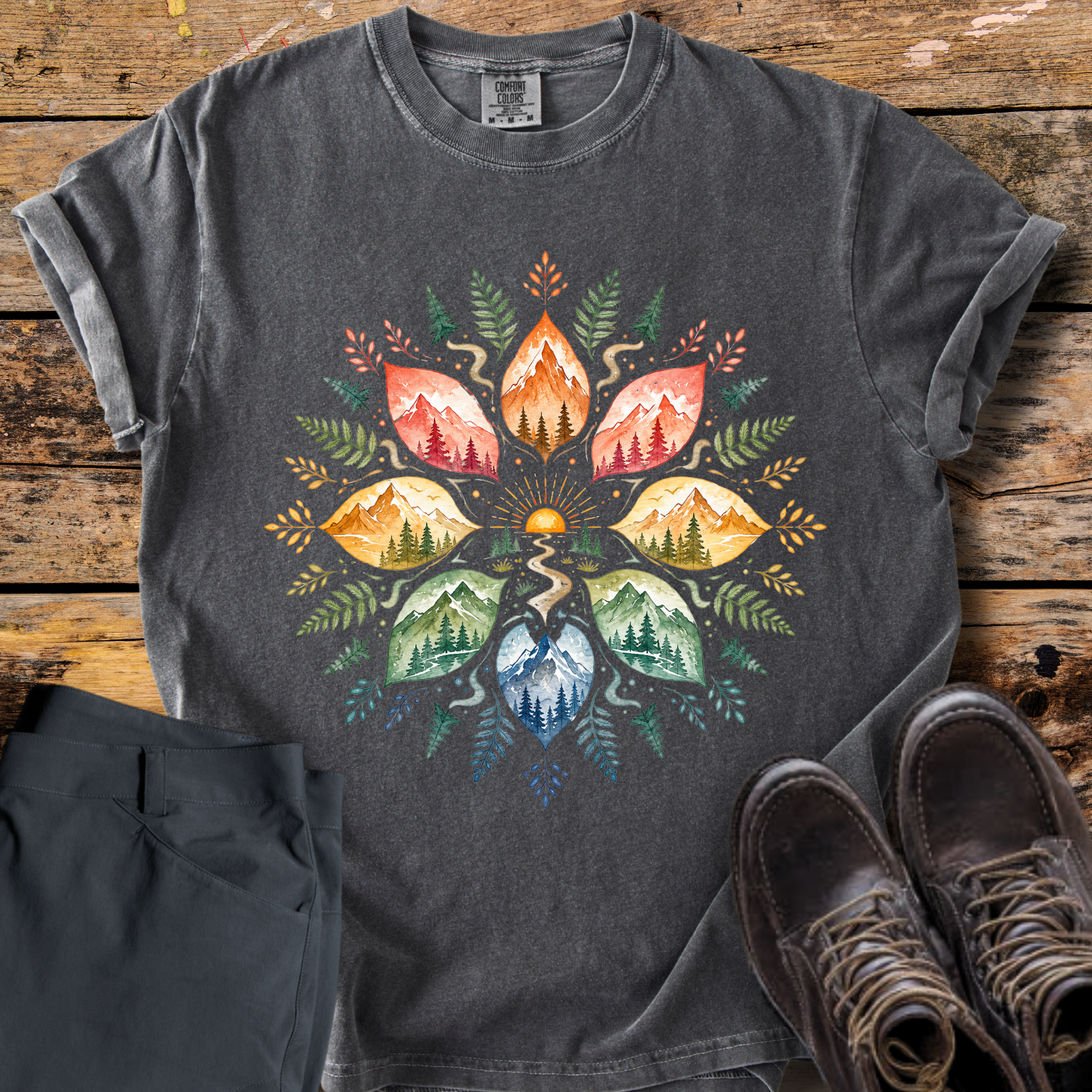Mountain Bloom Mandala T-Shirt