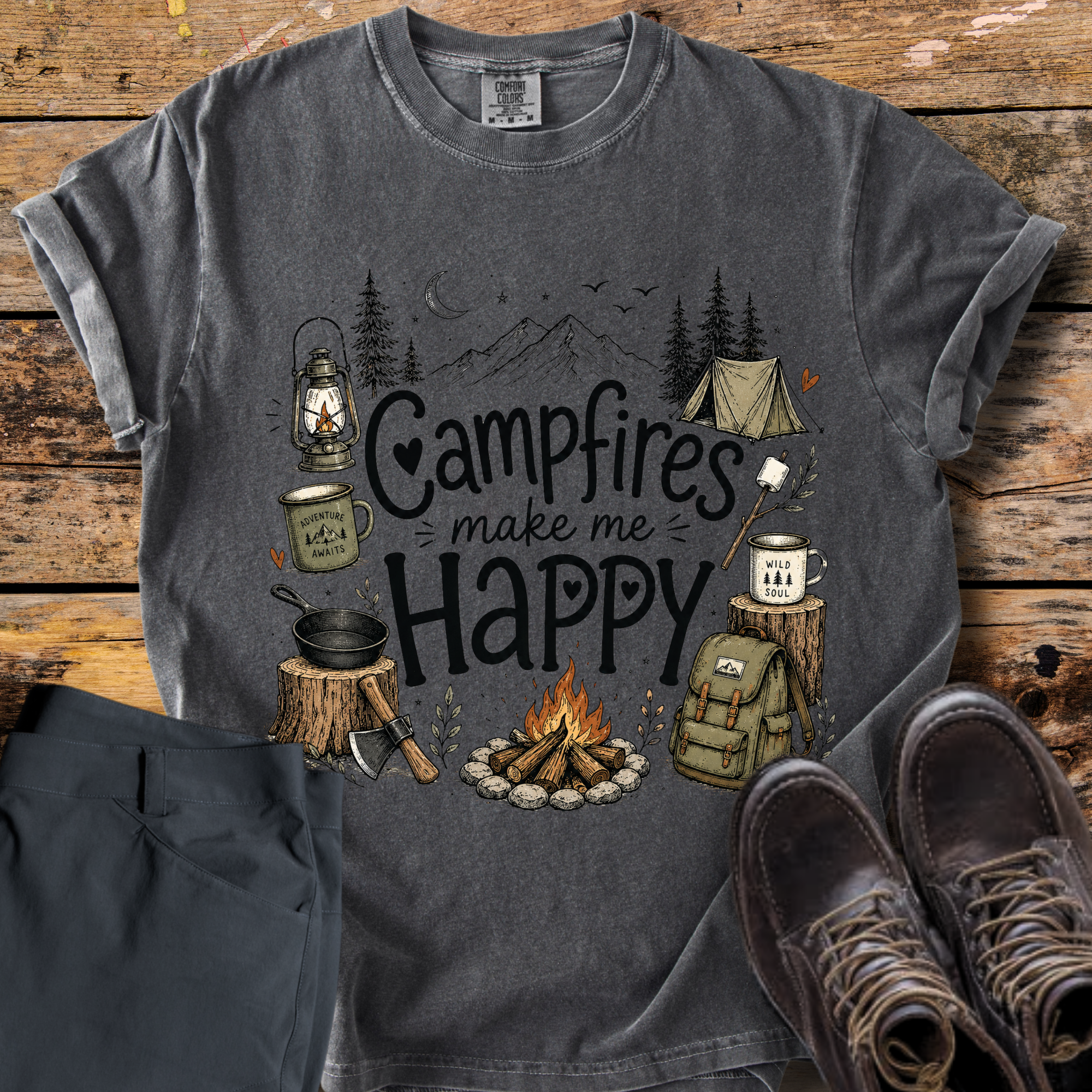 Campfires Make Me Happy T-Shirt