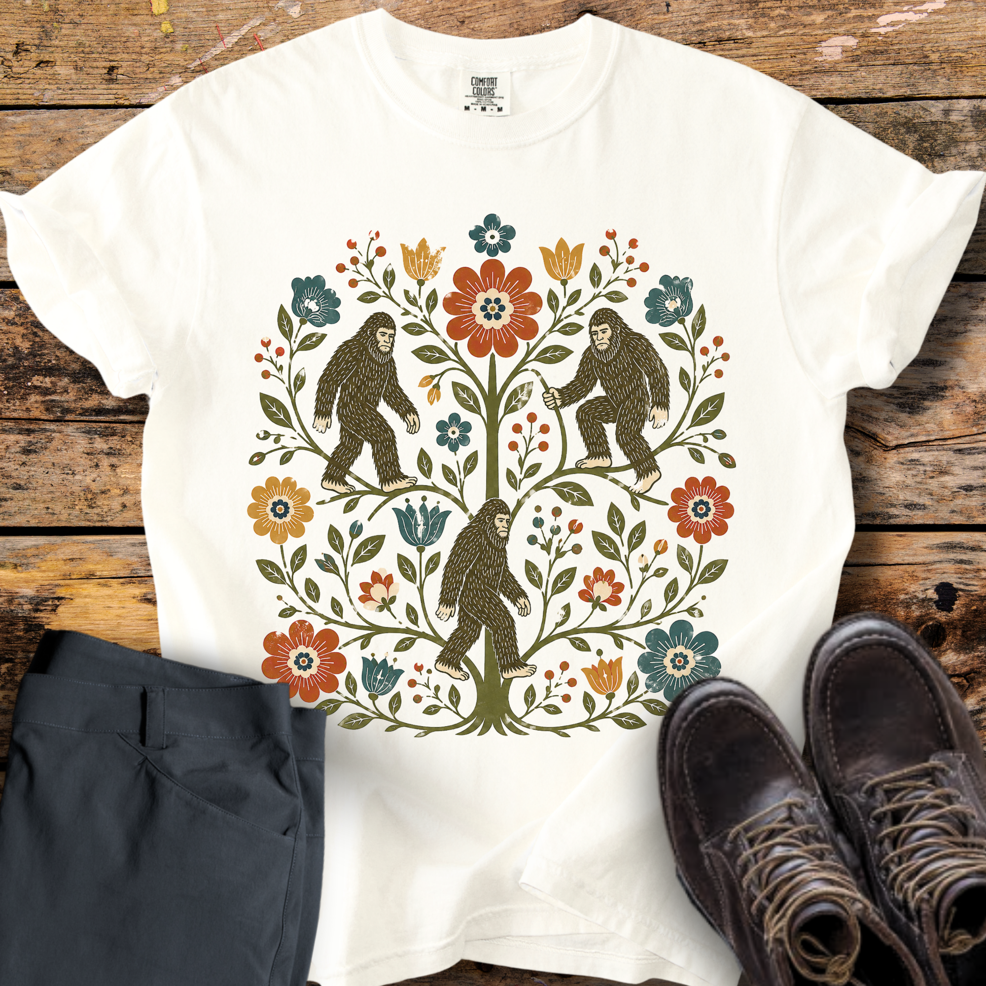 Big Foot Floral Tree T-Shirt