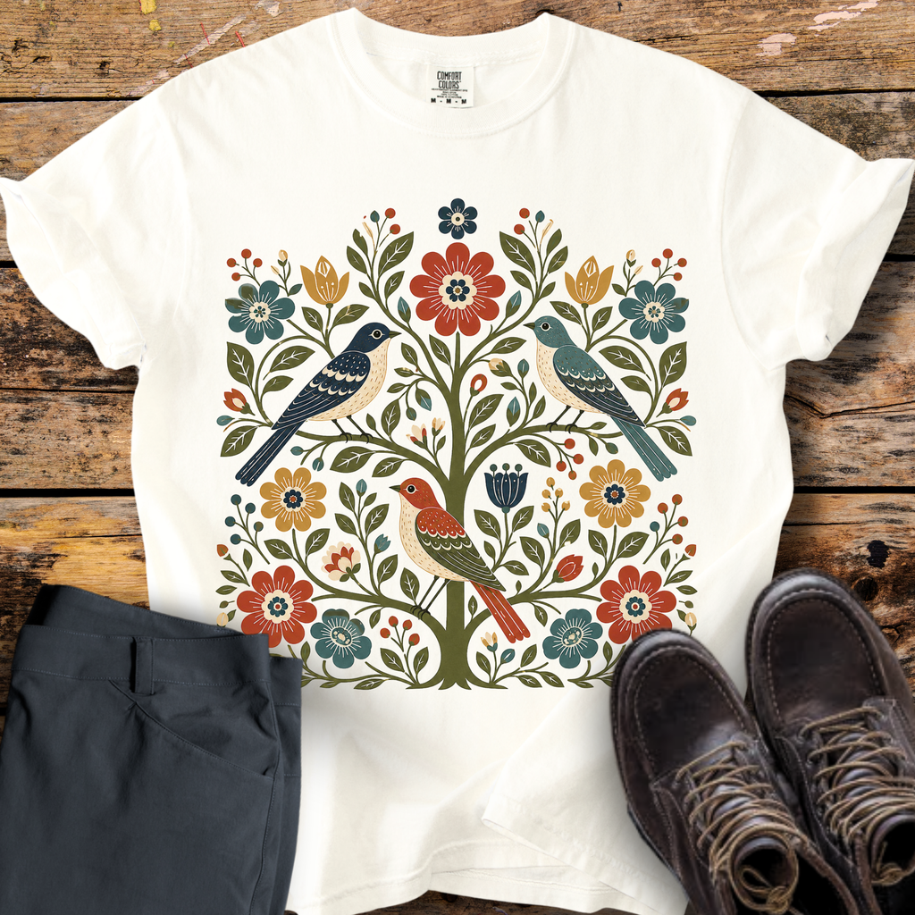 Bird Floral Tree T-Shirt