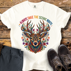 Scenic Folk Art Deer T-Shirt