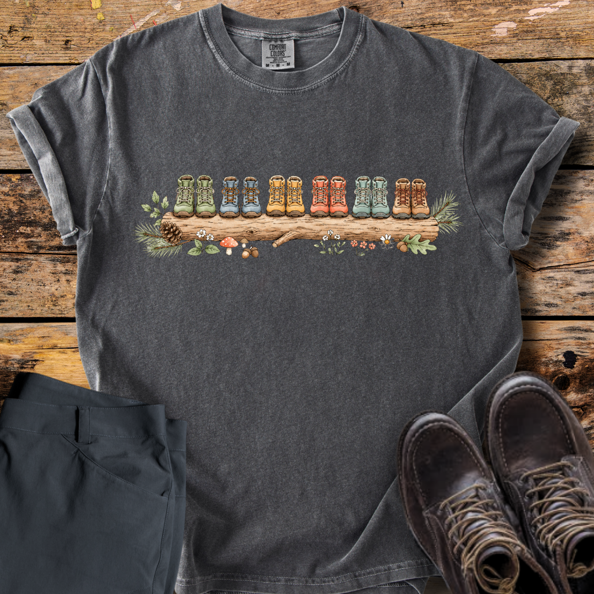Boots on a Log T-Shirt
