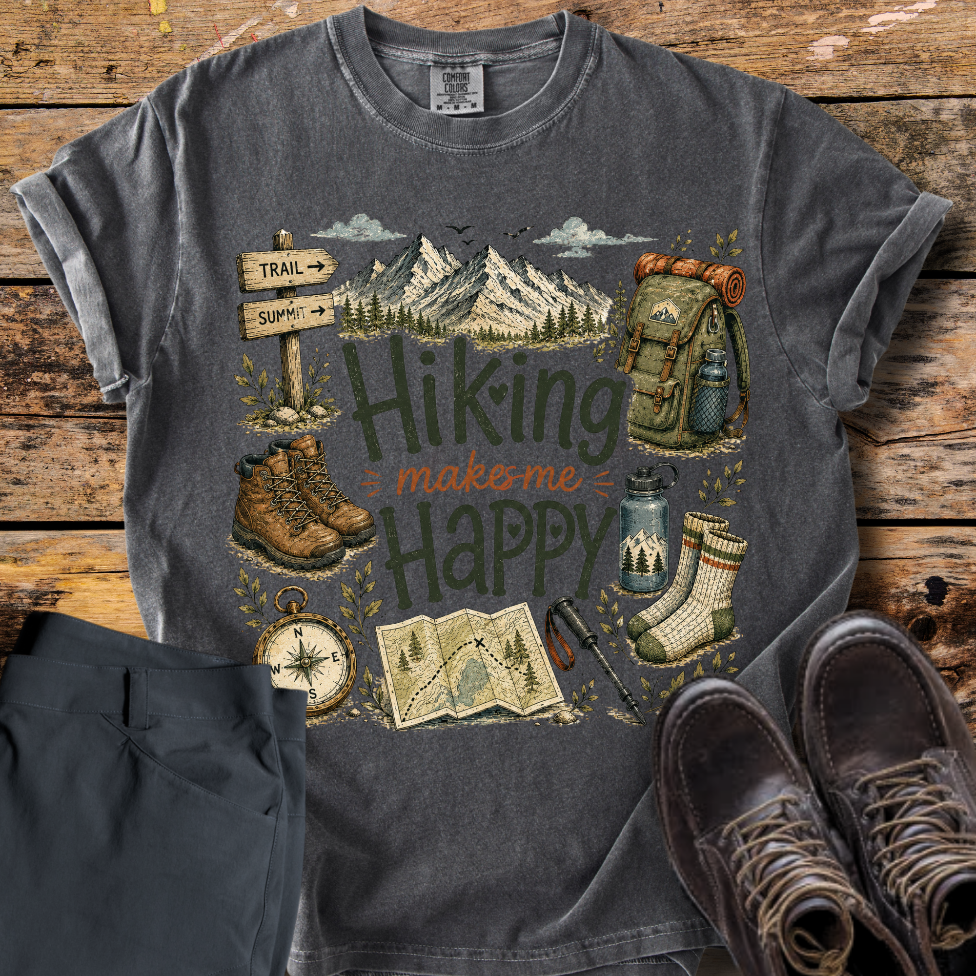Hiking Makes Me Happy T-Shirt