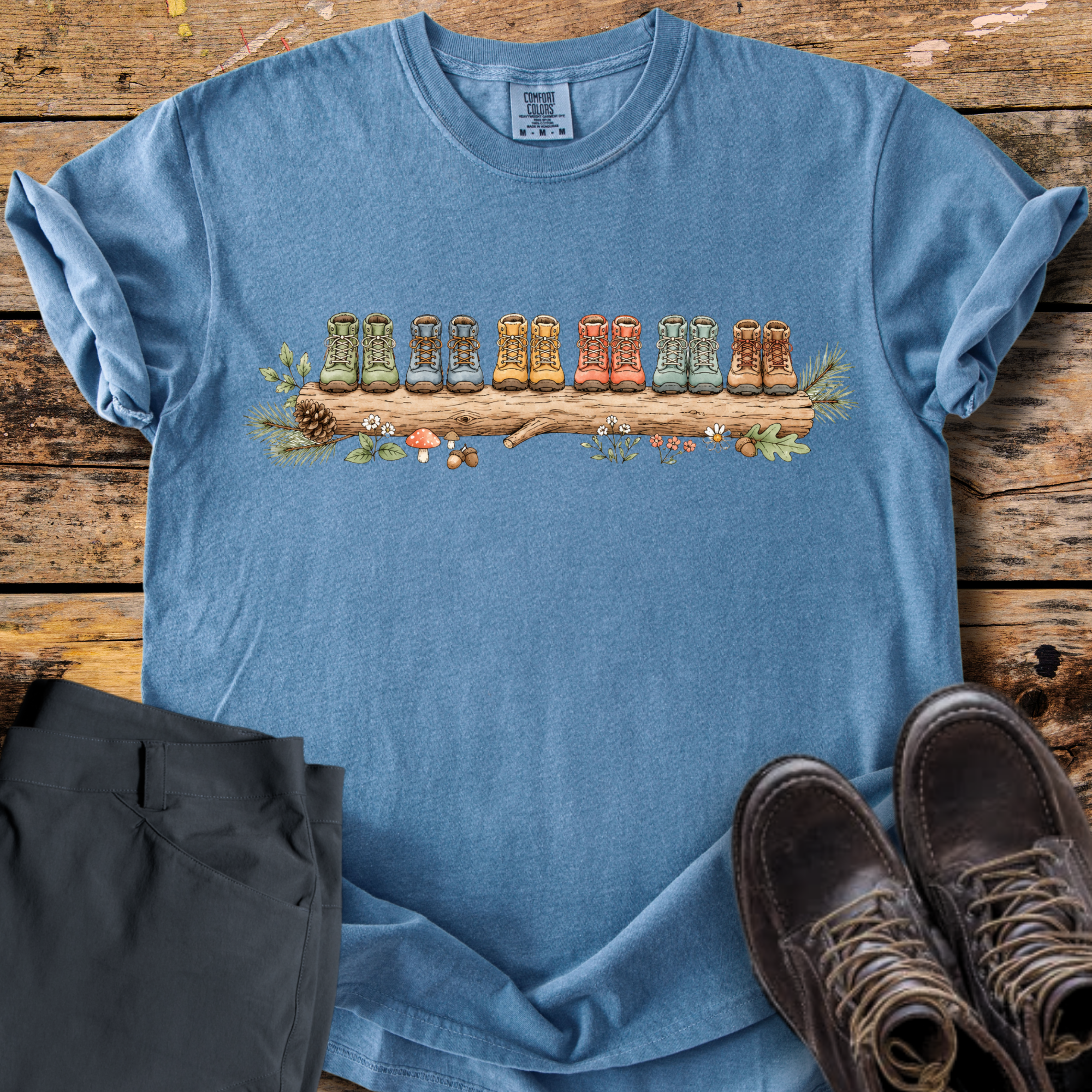 Boots on a Log T-Shirt