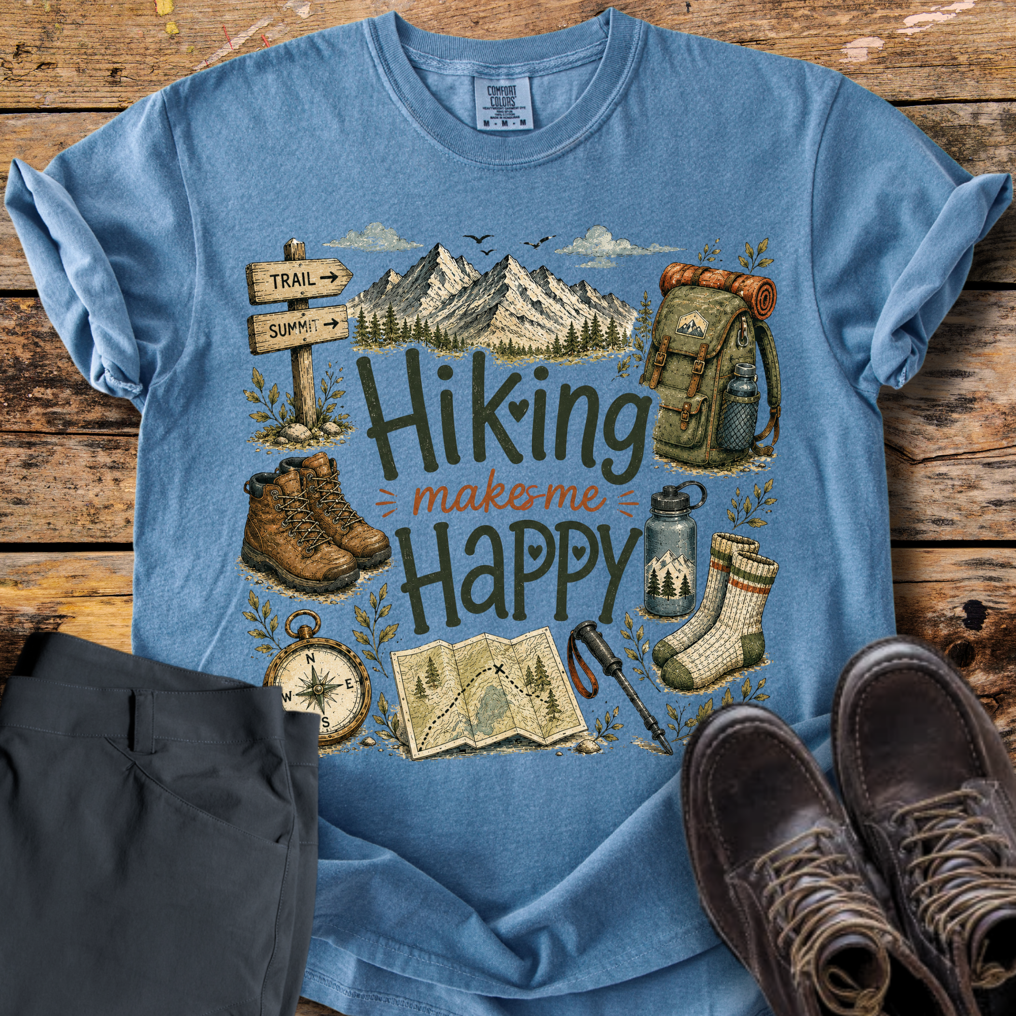 Hiking Makes Me Happy T-Shirt