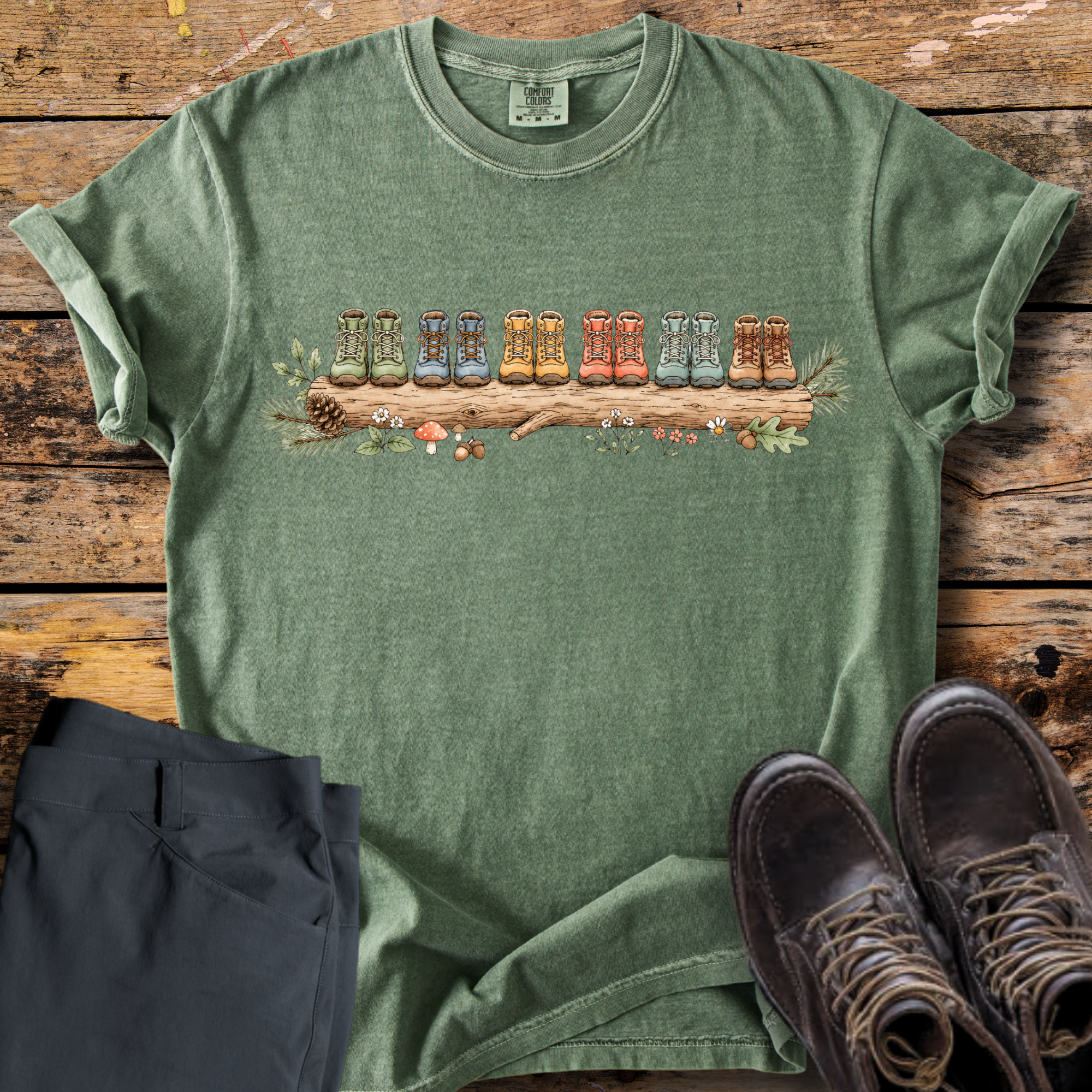 Boots on a Log T-Shirt