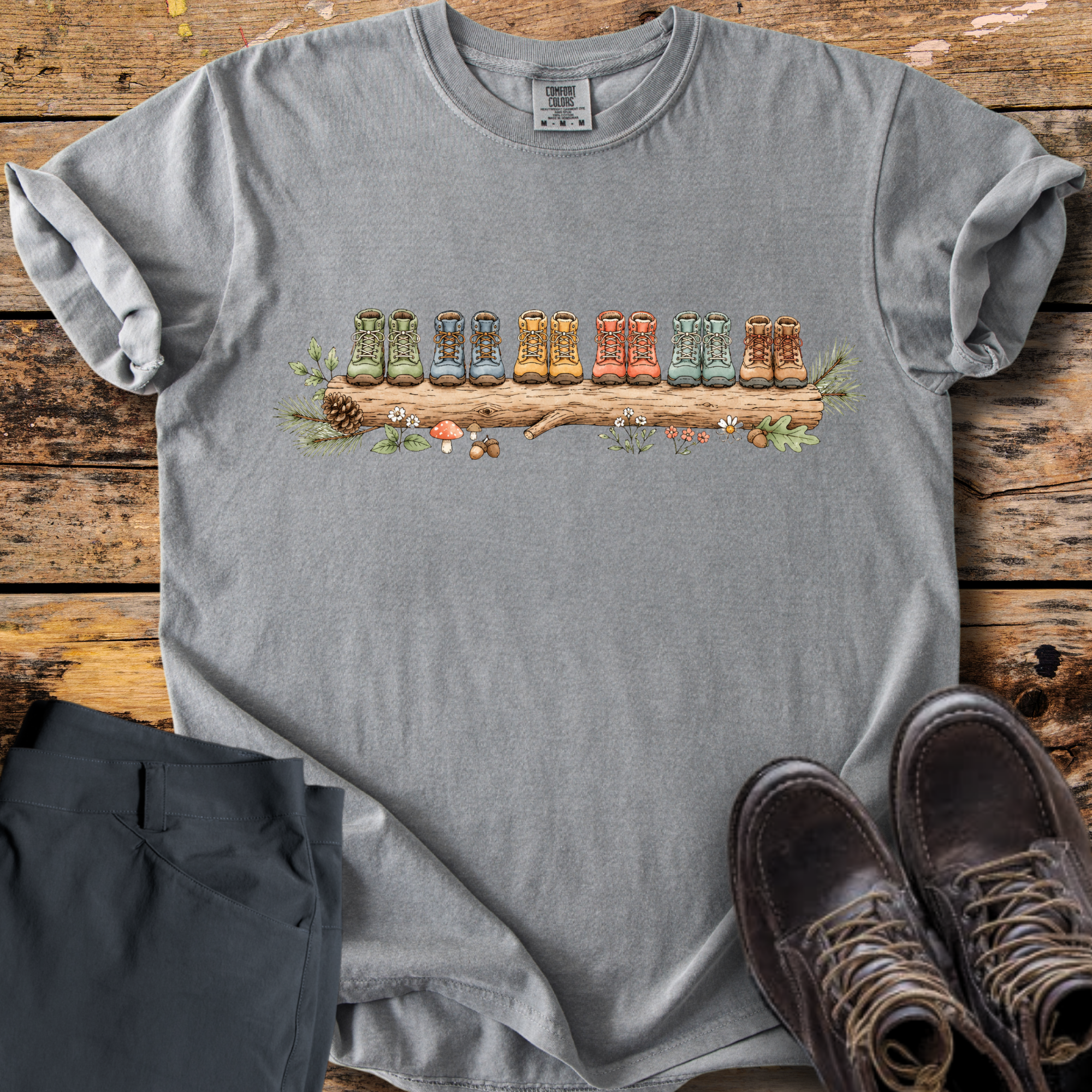 Boots on a Log T-Shirt