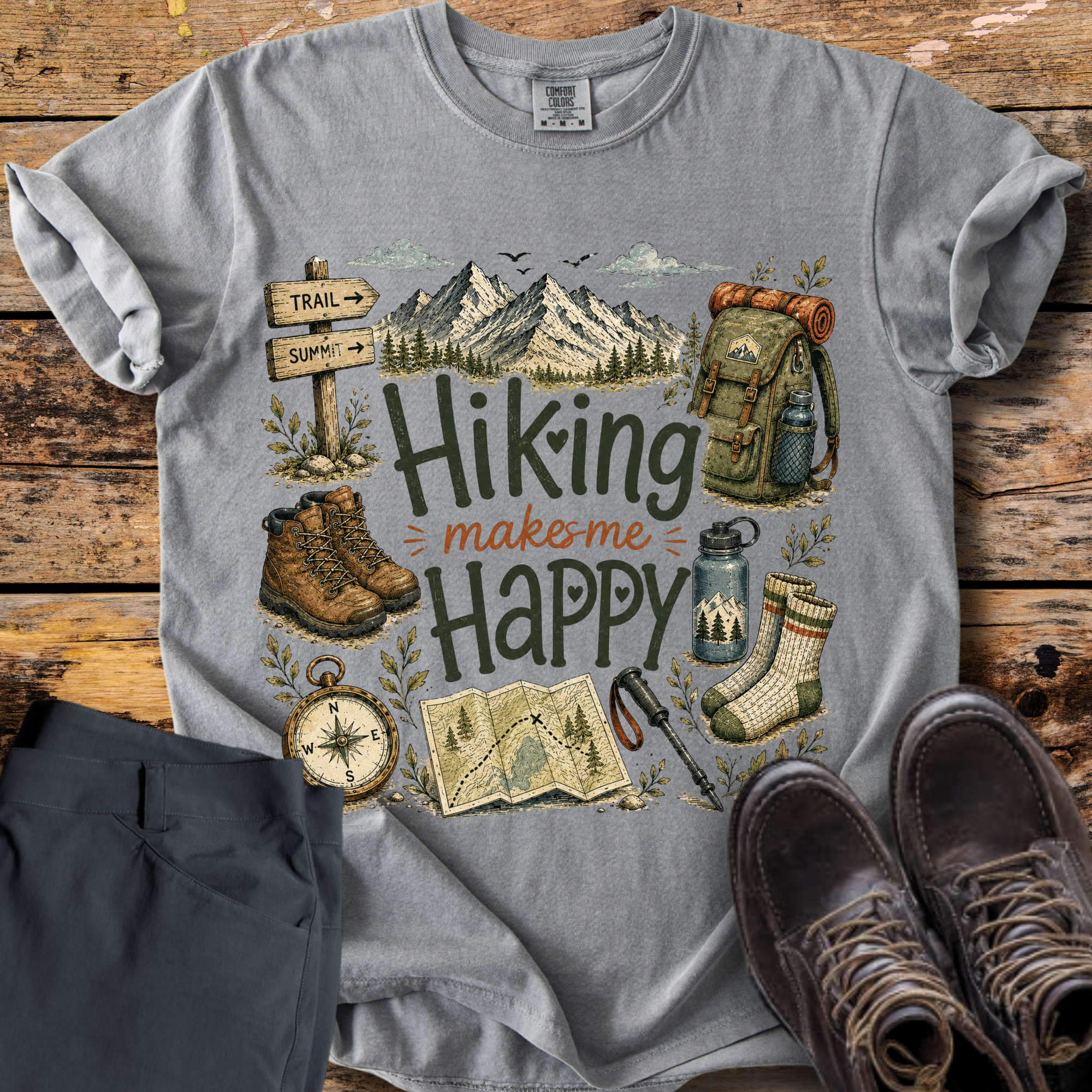 Hiking Makes Me Happy T-Shirt