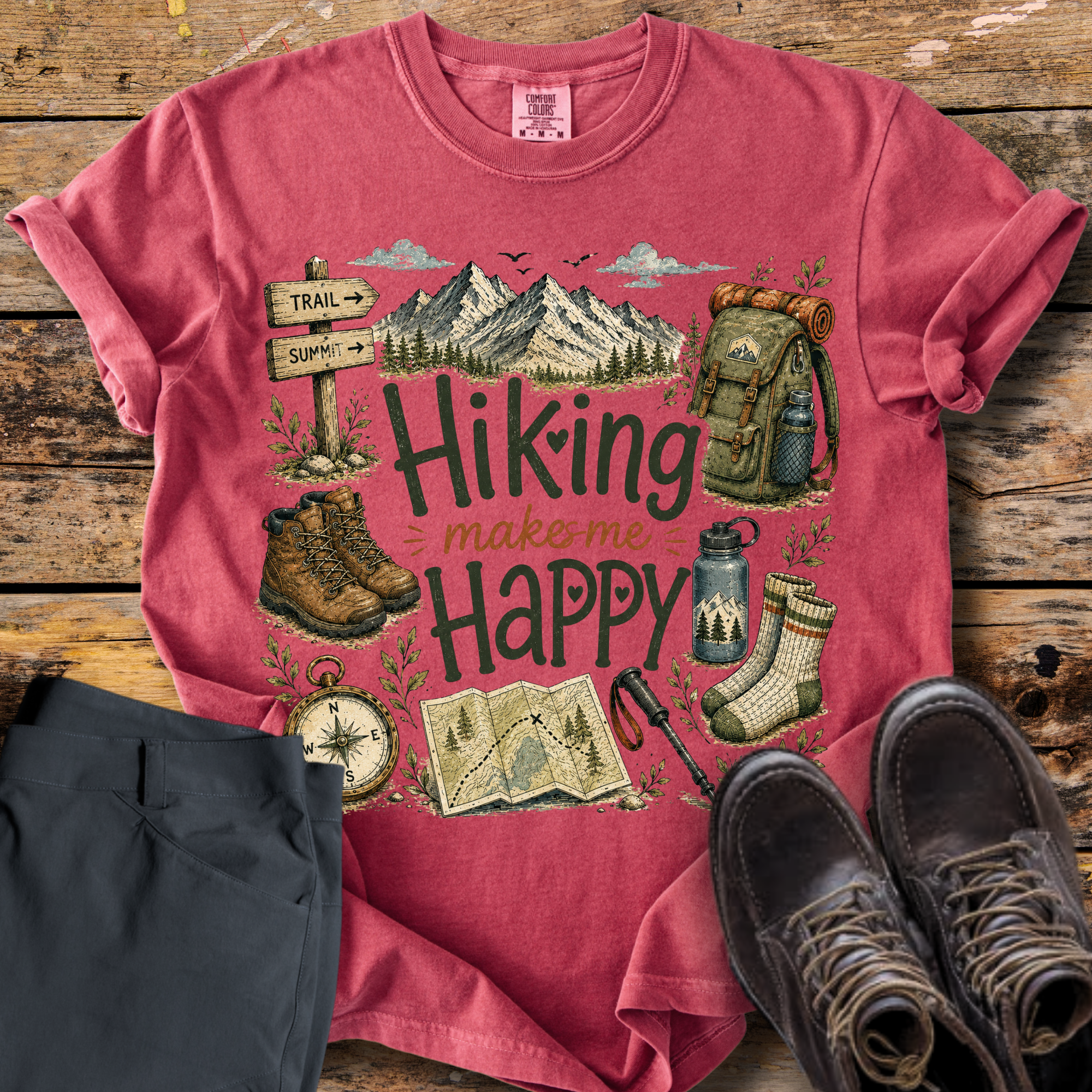 Hiking Makes Me Happy T-Shirt