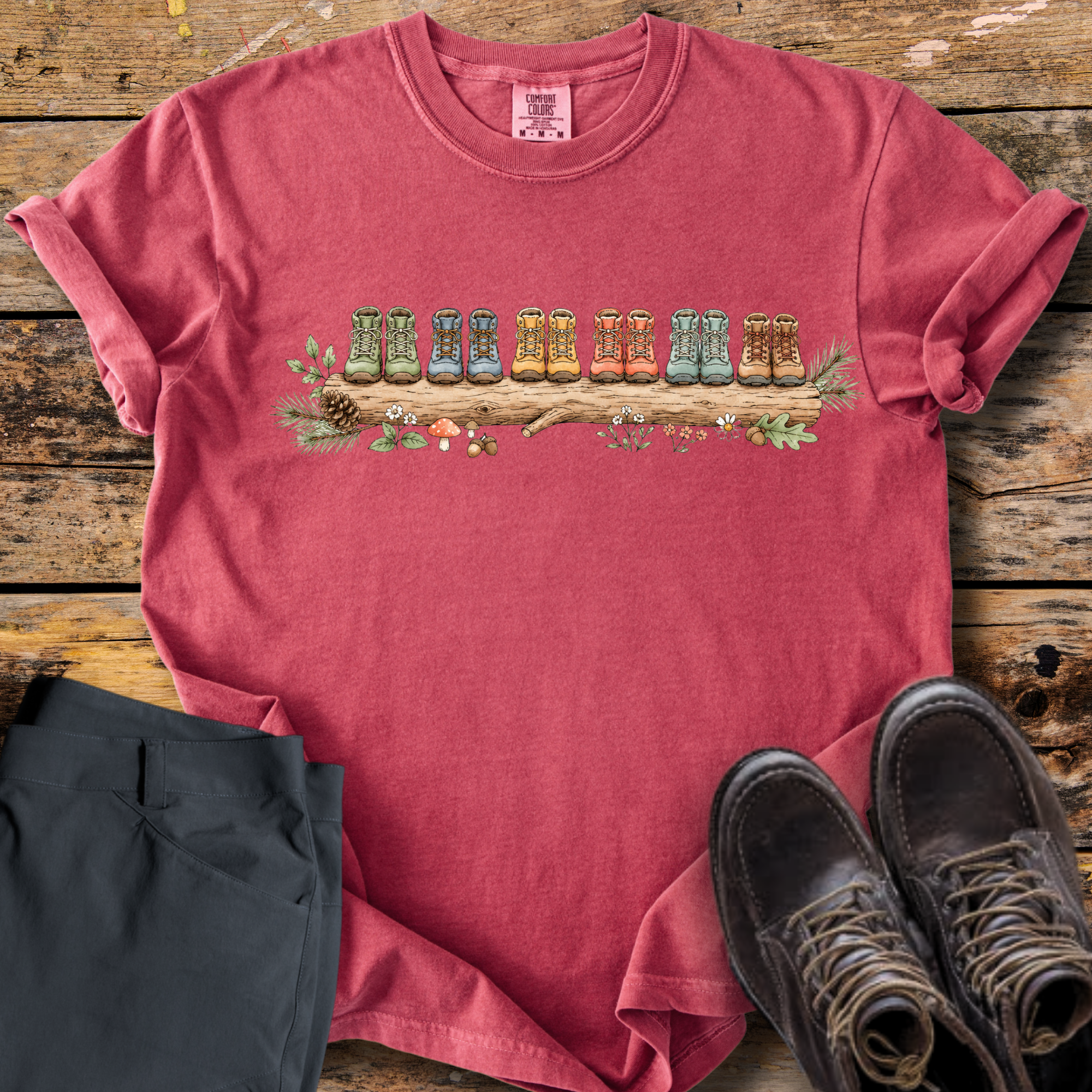 Boots on a Log T-Shirt