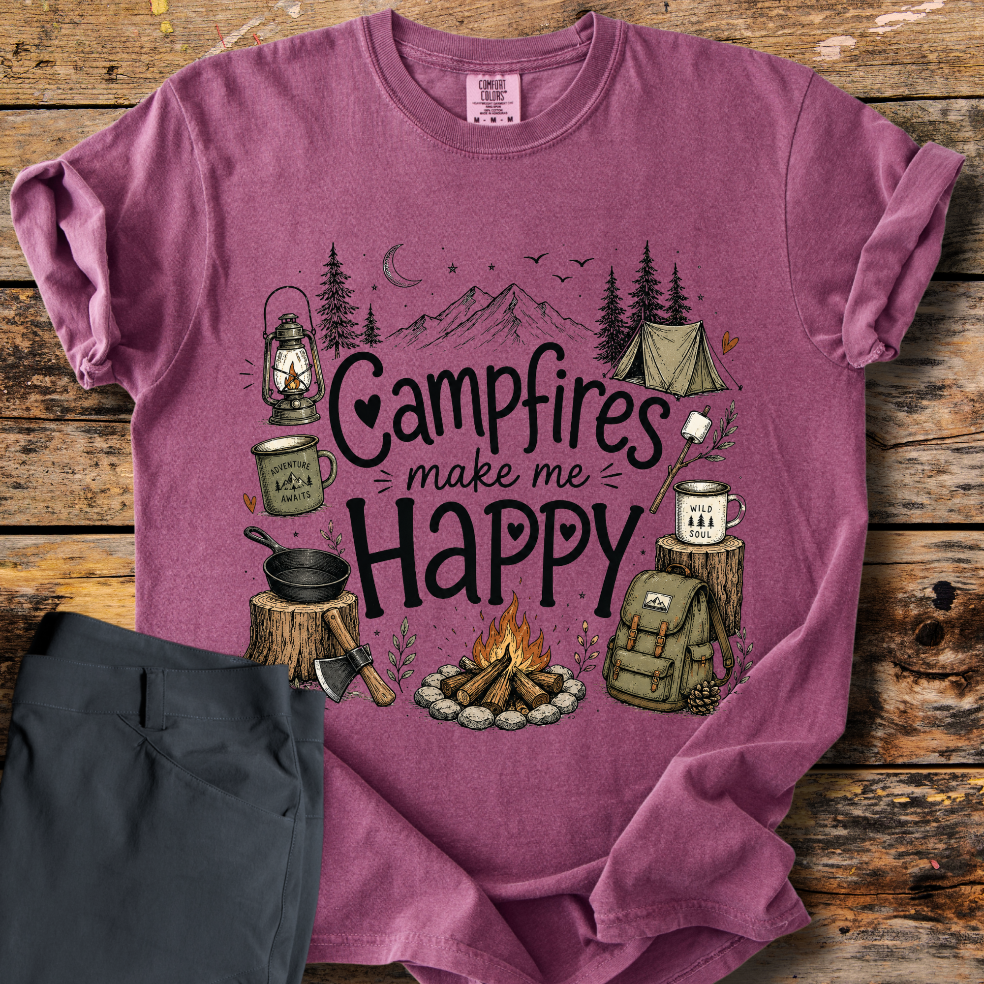 Campfires Make Me Happy T-Shirt