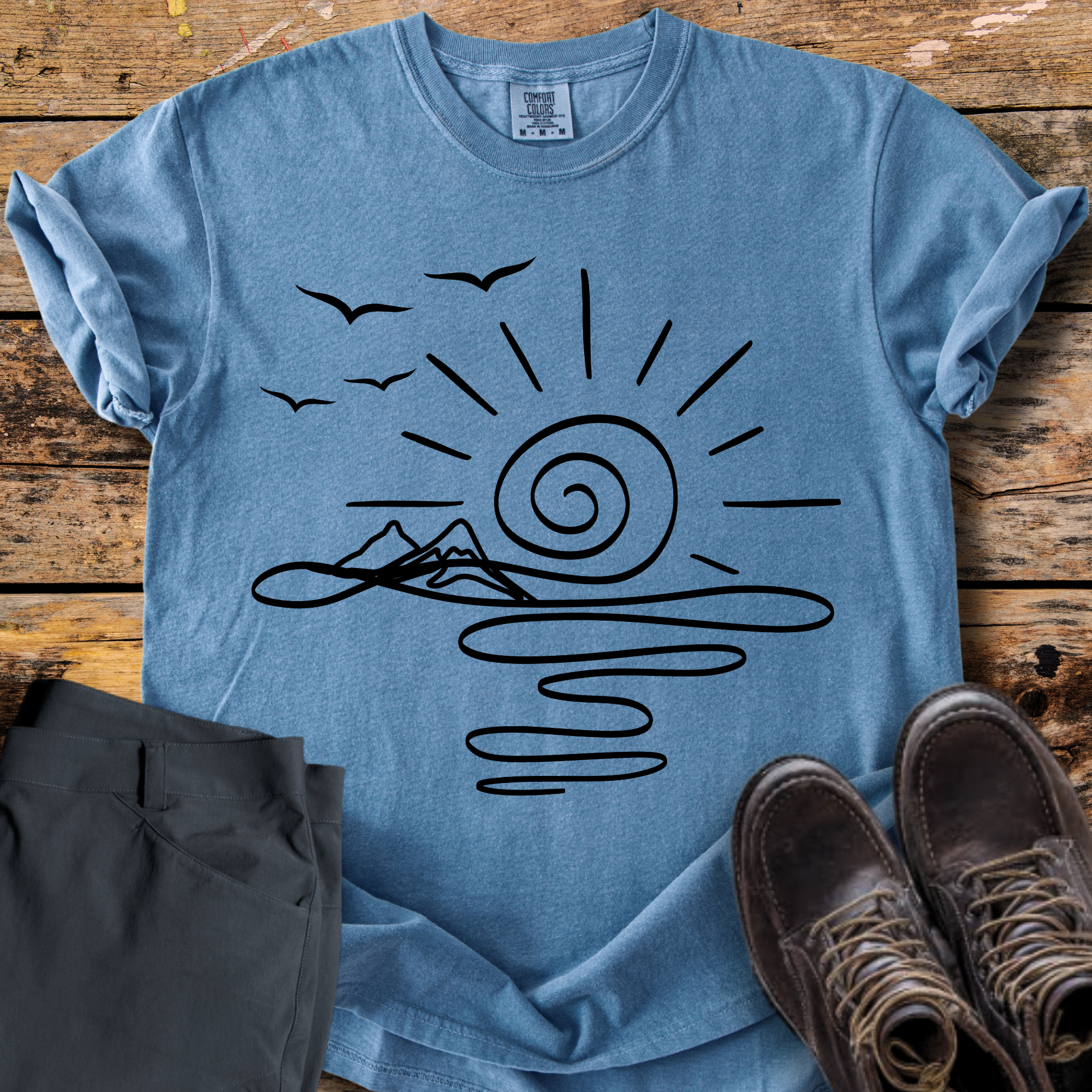 Spiral Sunrise River T-Shirt