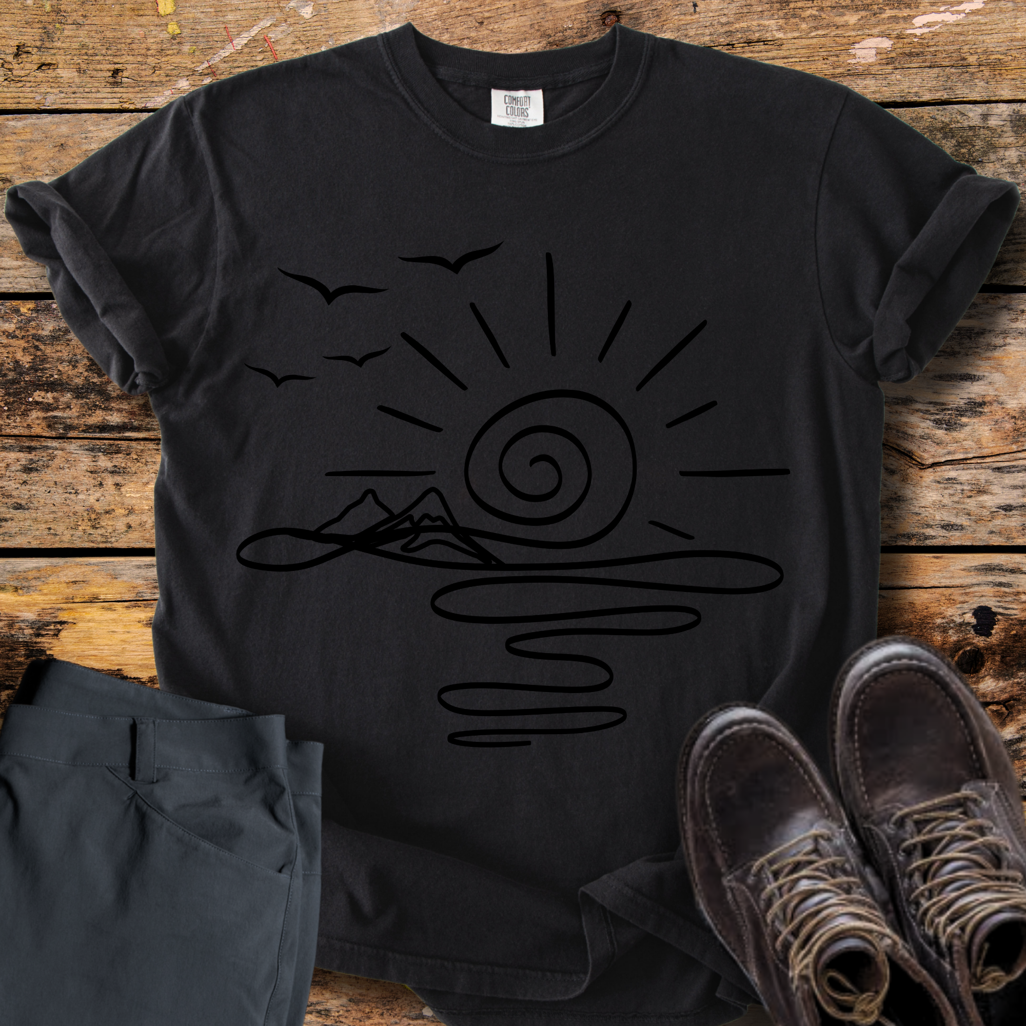 Spiral Sunrise River T-Shirt