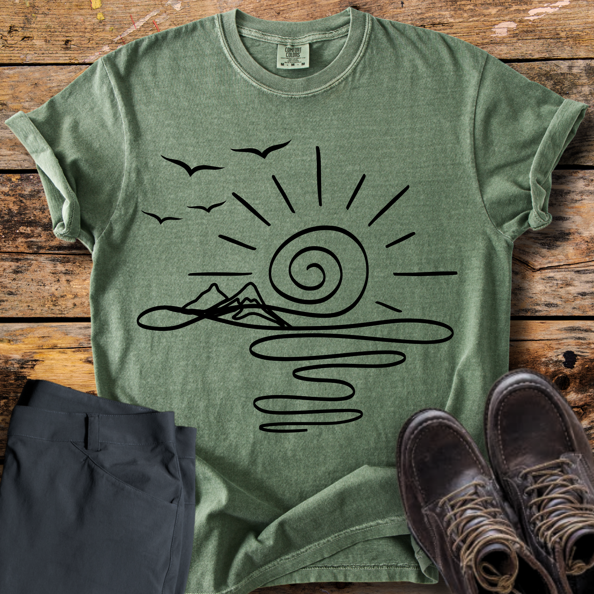 Spiral Sunrise River T-Shirt