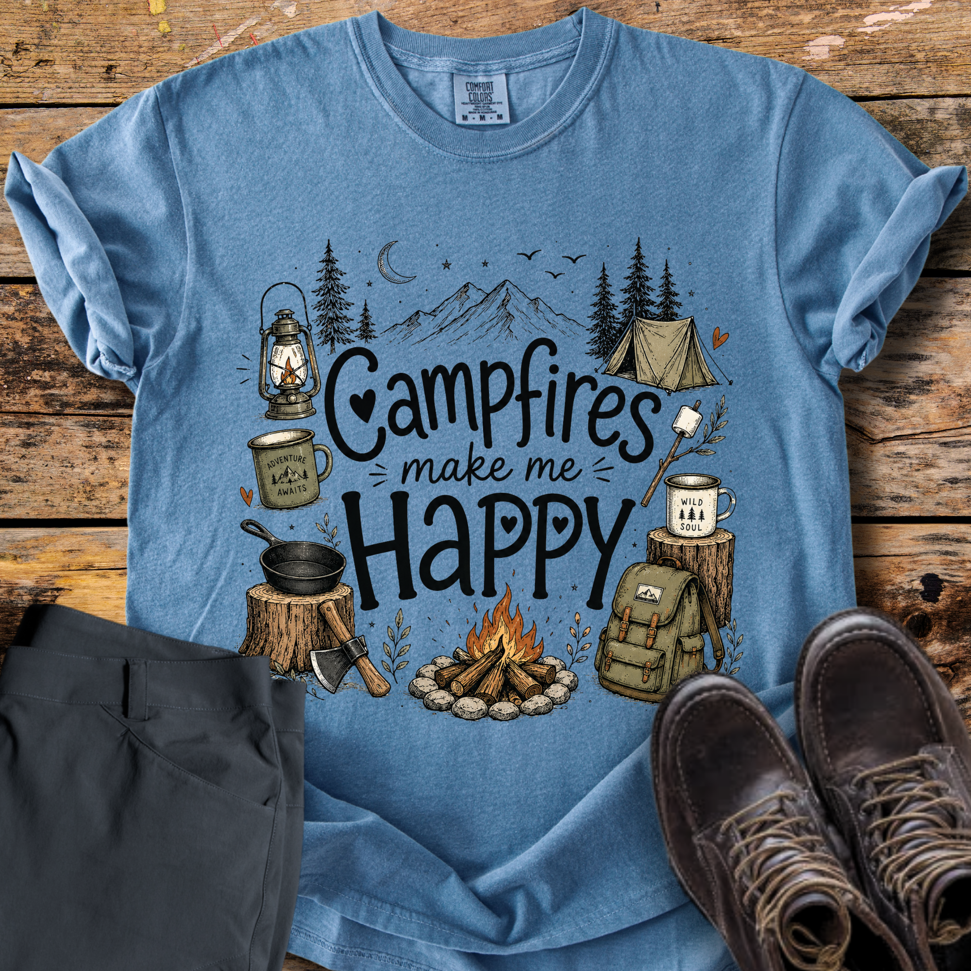 Campfires Make Me Happy T-Shirt