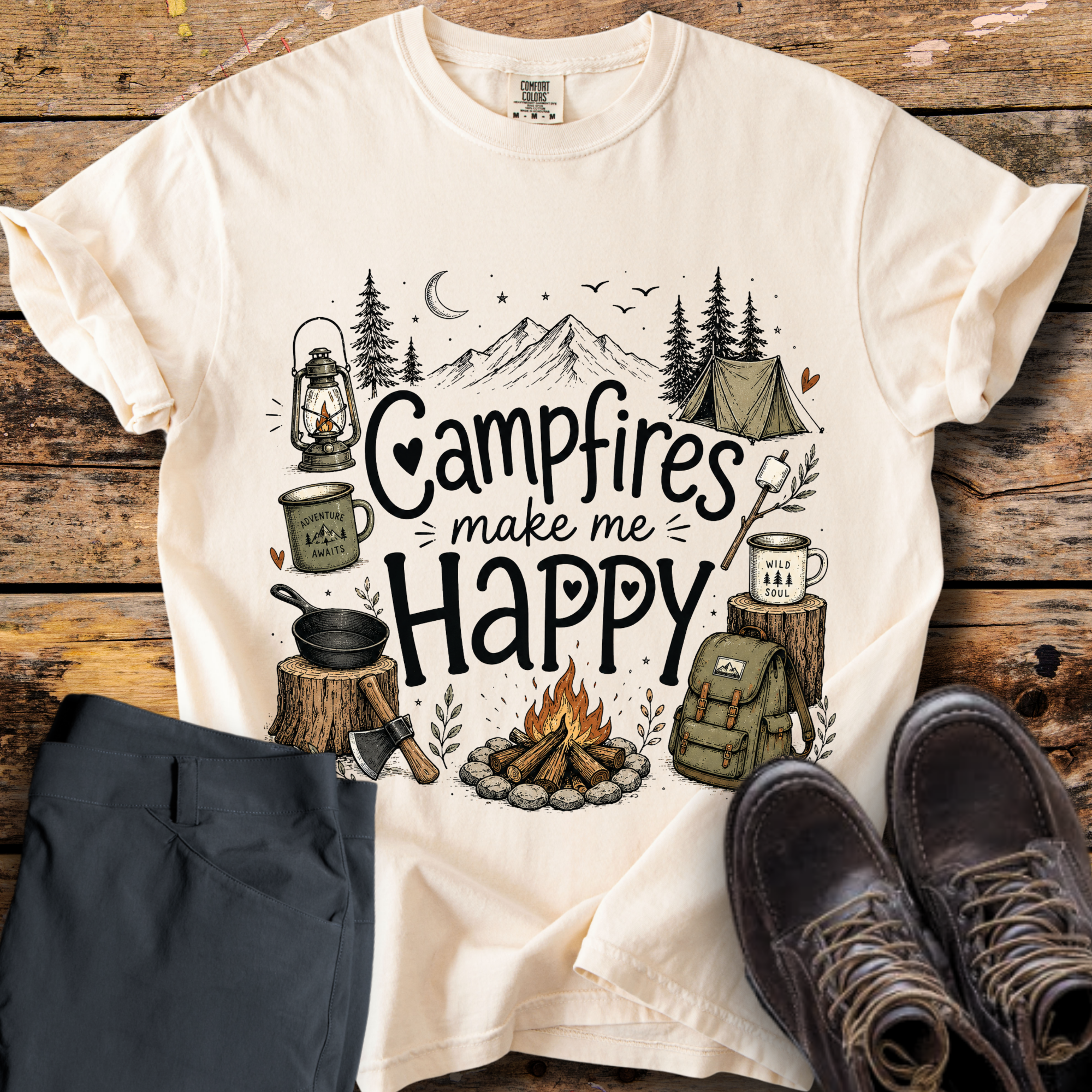 Campfires Make Me Happy T-Shirt