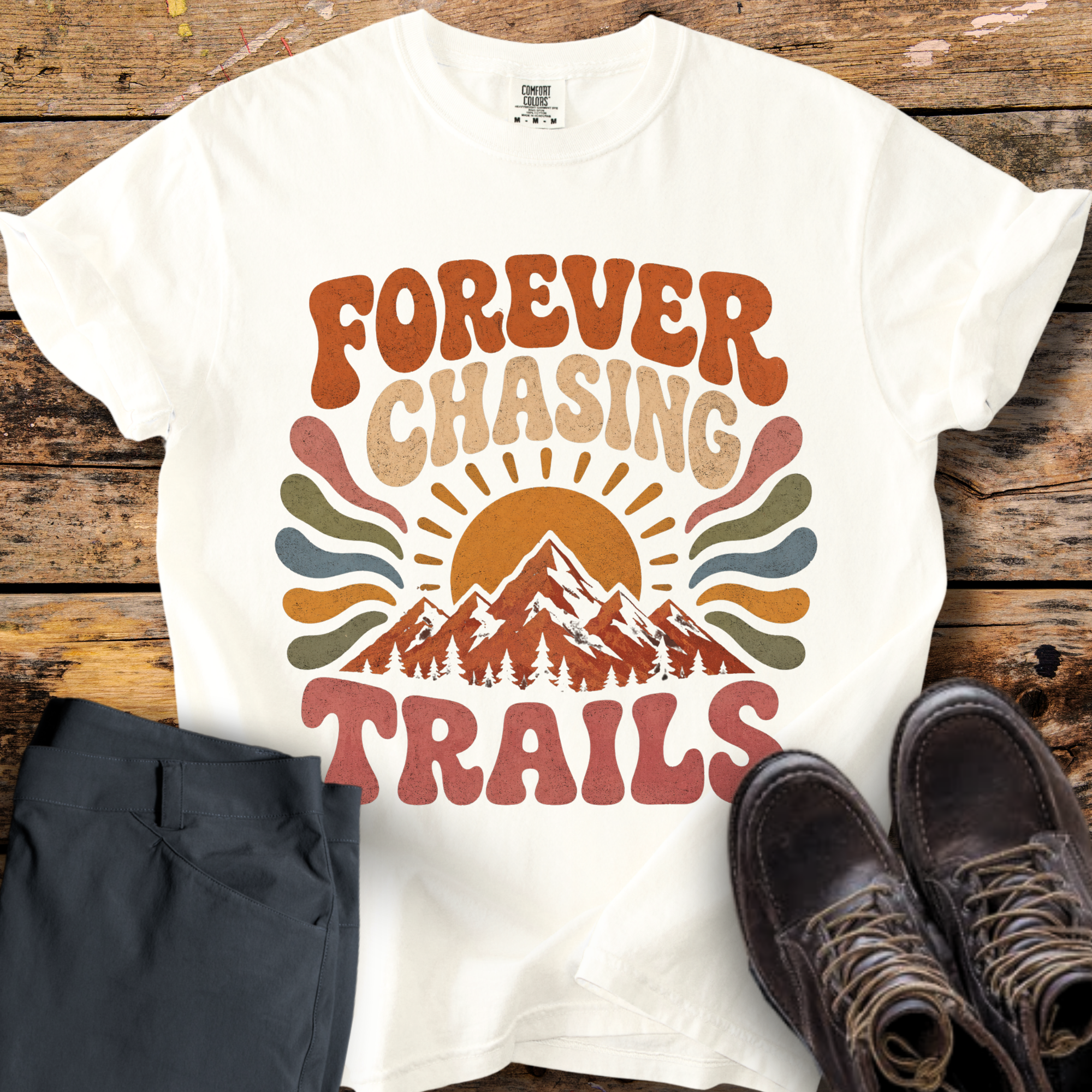 Forever Chasing Trails Retro T-Shirt