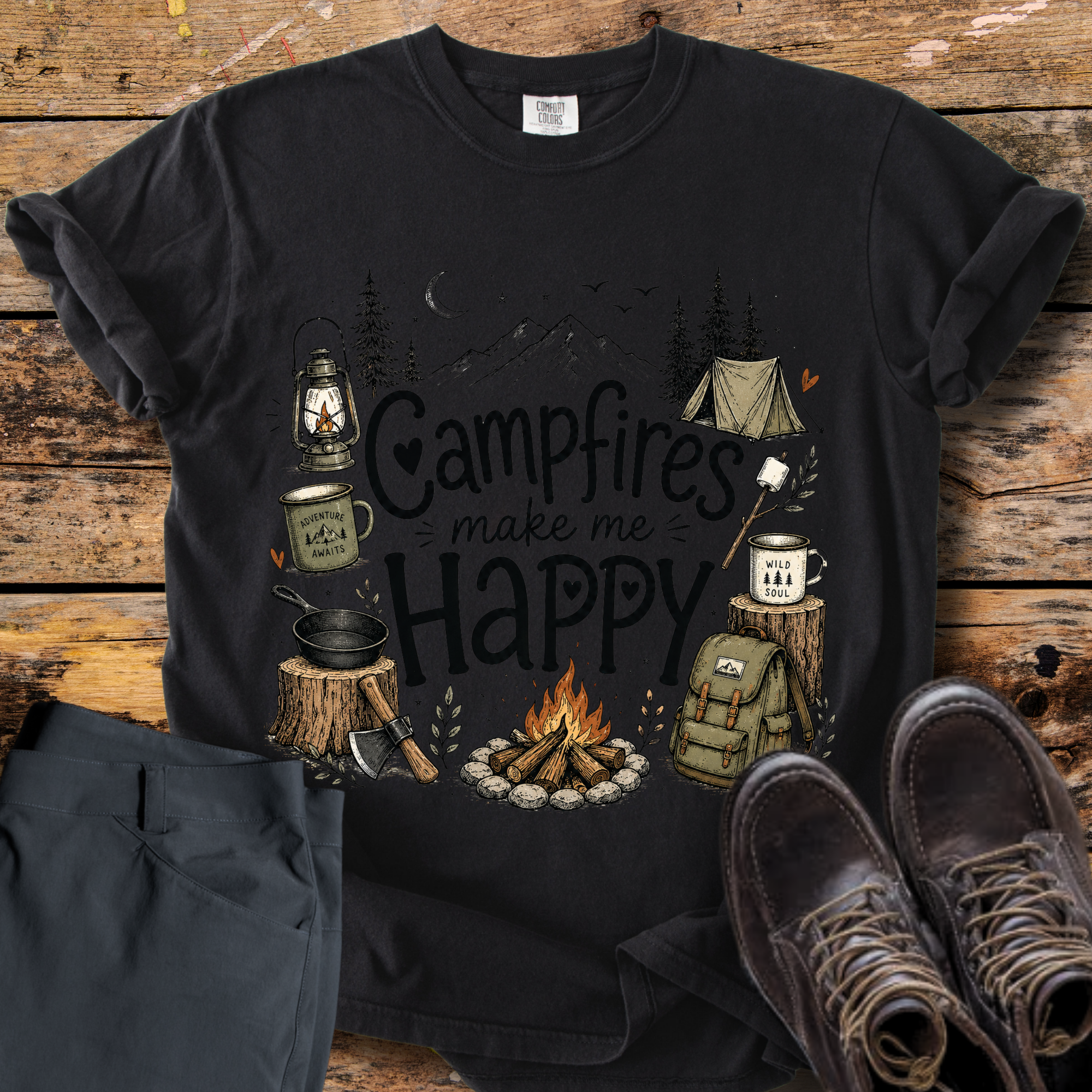 Campfires Make Me Happy T-Shirt