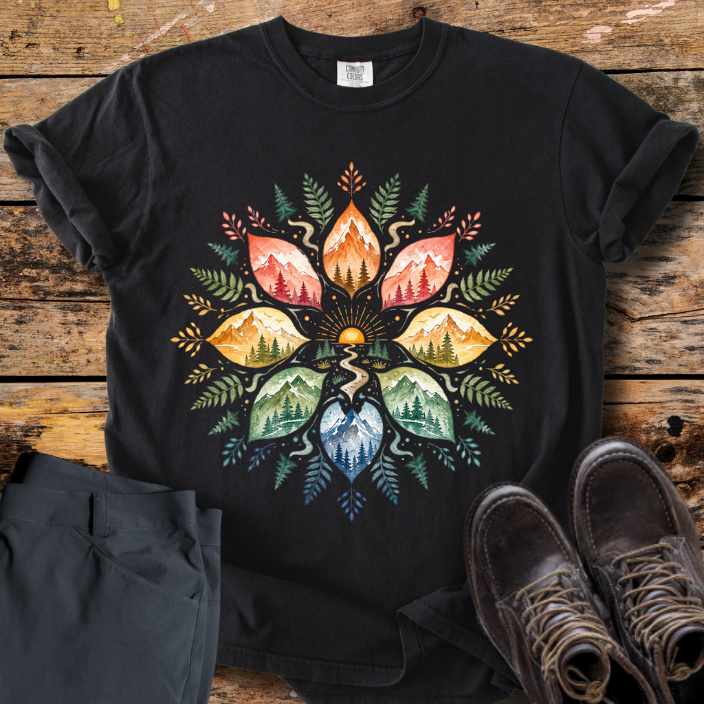 Mountain Bloom Mandala T-Shirt