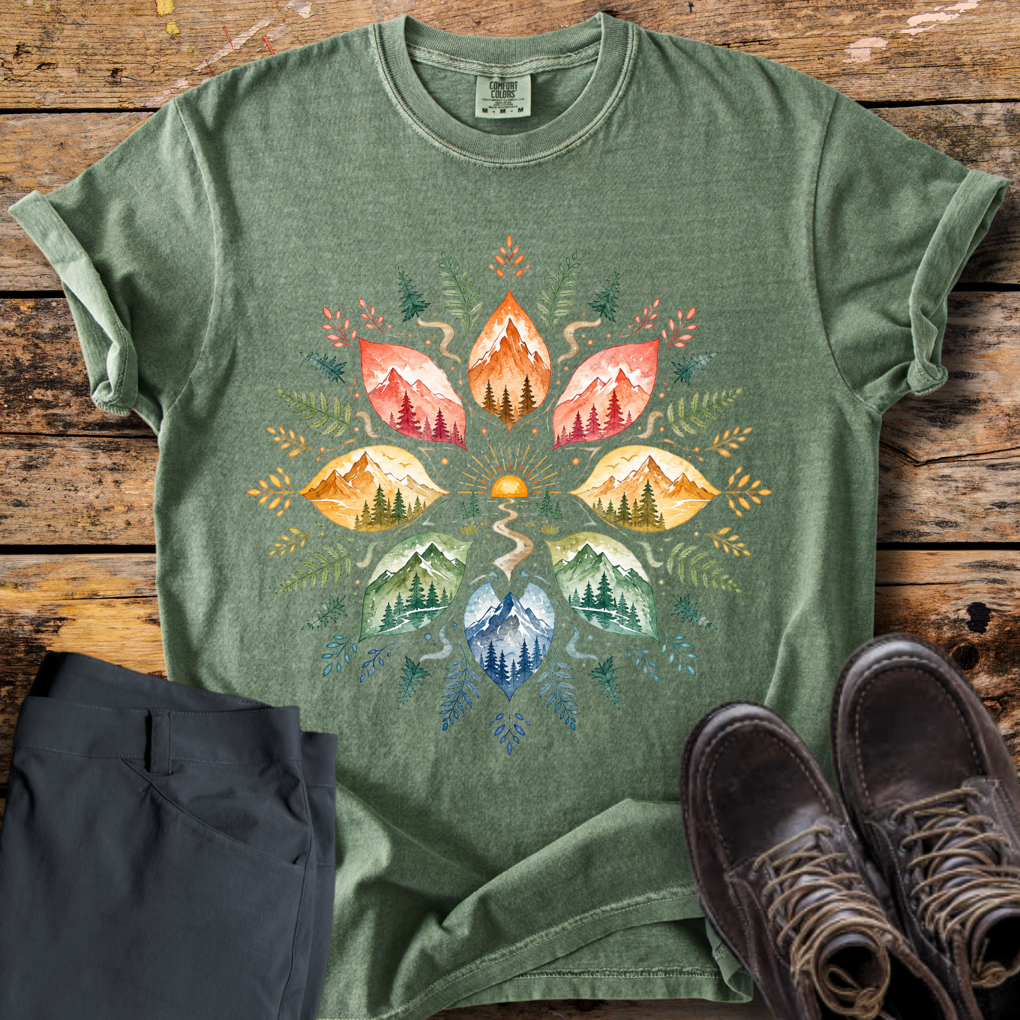 Mountain Bloom Mandala T-Shirt
