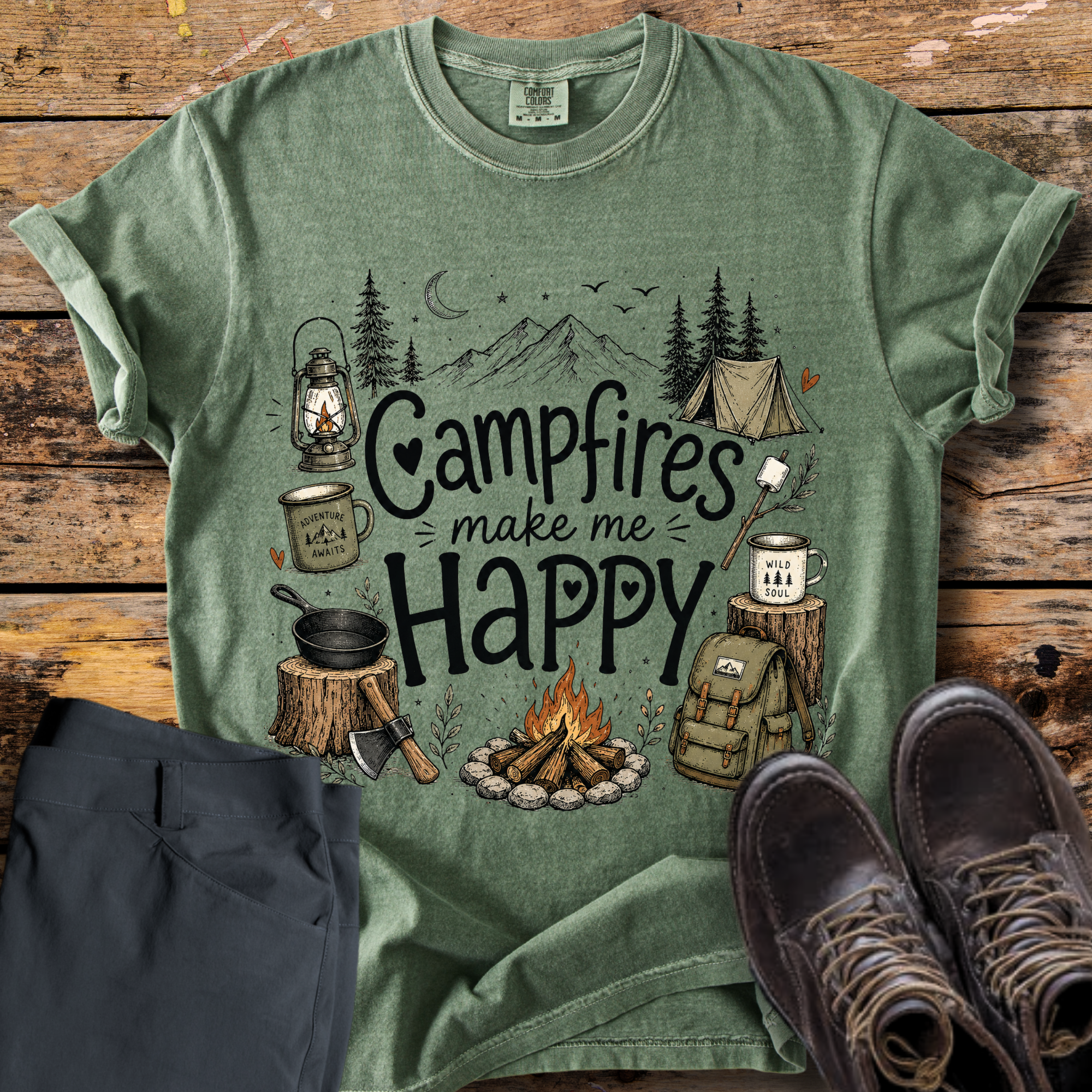 Campfires Make Me Happy T-Shirt