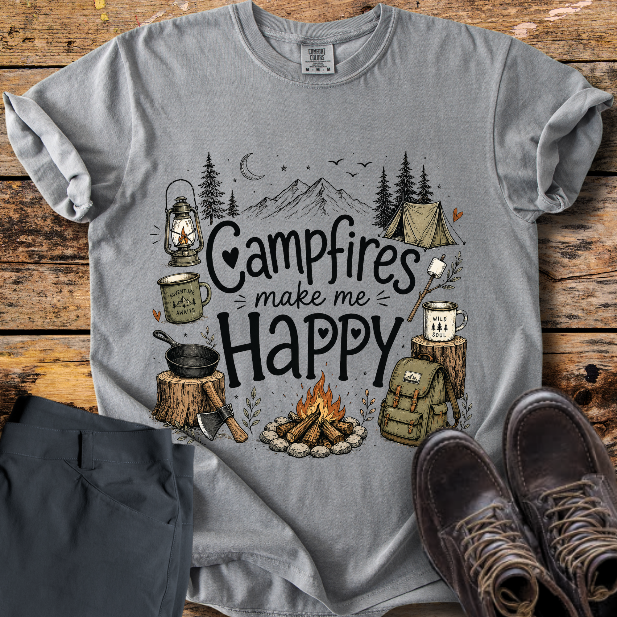 Campfires Make Me Happy T-Shirt